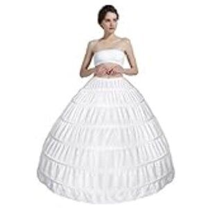 WHITE MISSYDRESS Full A-line 6 Hoop Floor-length Bridal Dress Slip Petticoat